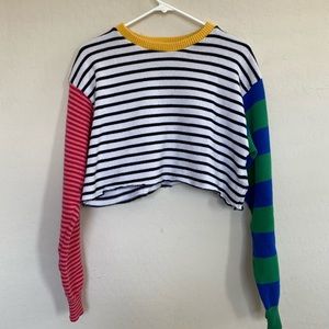 “Recycled cotton” thick cropped sweatshirt